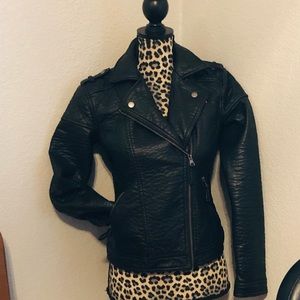 New look leather look motorcycle type jacket
